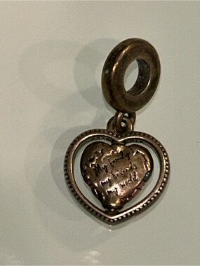Pandora Antique Gold Heart Dangle Charm
